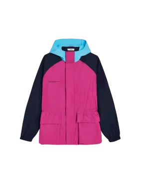 Recycled Nylon Color Block Jacket—foxglove pink