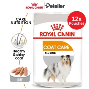 Royal Canin Coat Care Loaf (85g x 12 Pouches) Adult Wet Dog Food - Canine Care Nutrition