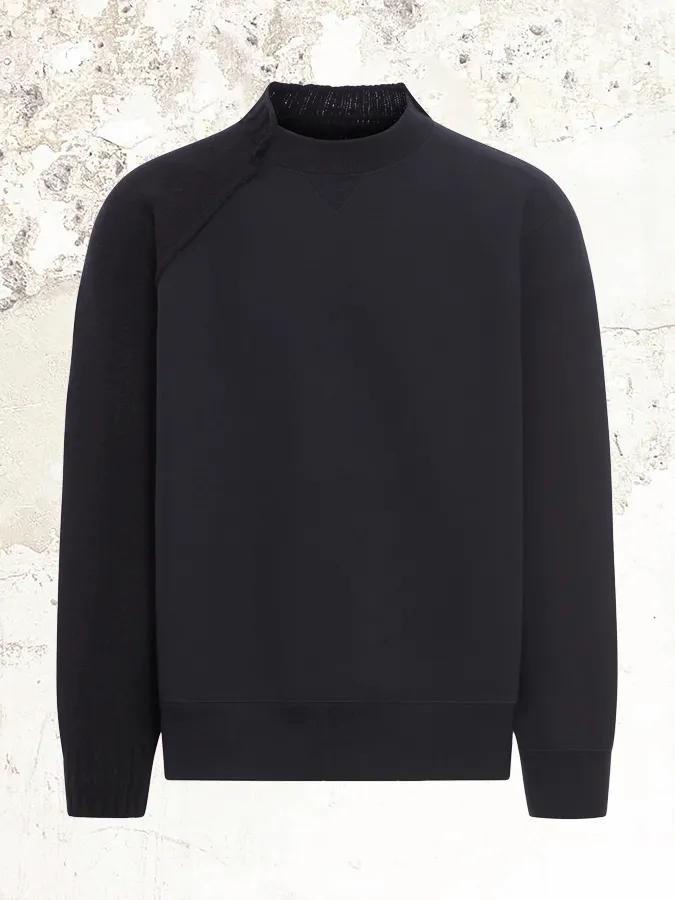 sacai hybrid design crew neck sweater