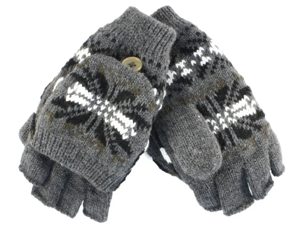 Sakkas Insulated Knit Fingerless Mitten Gloves