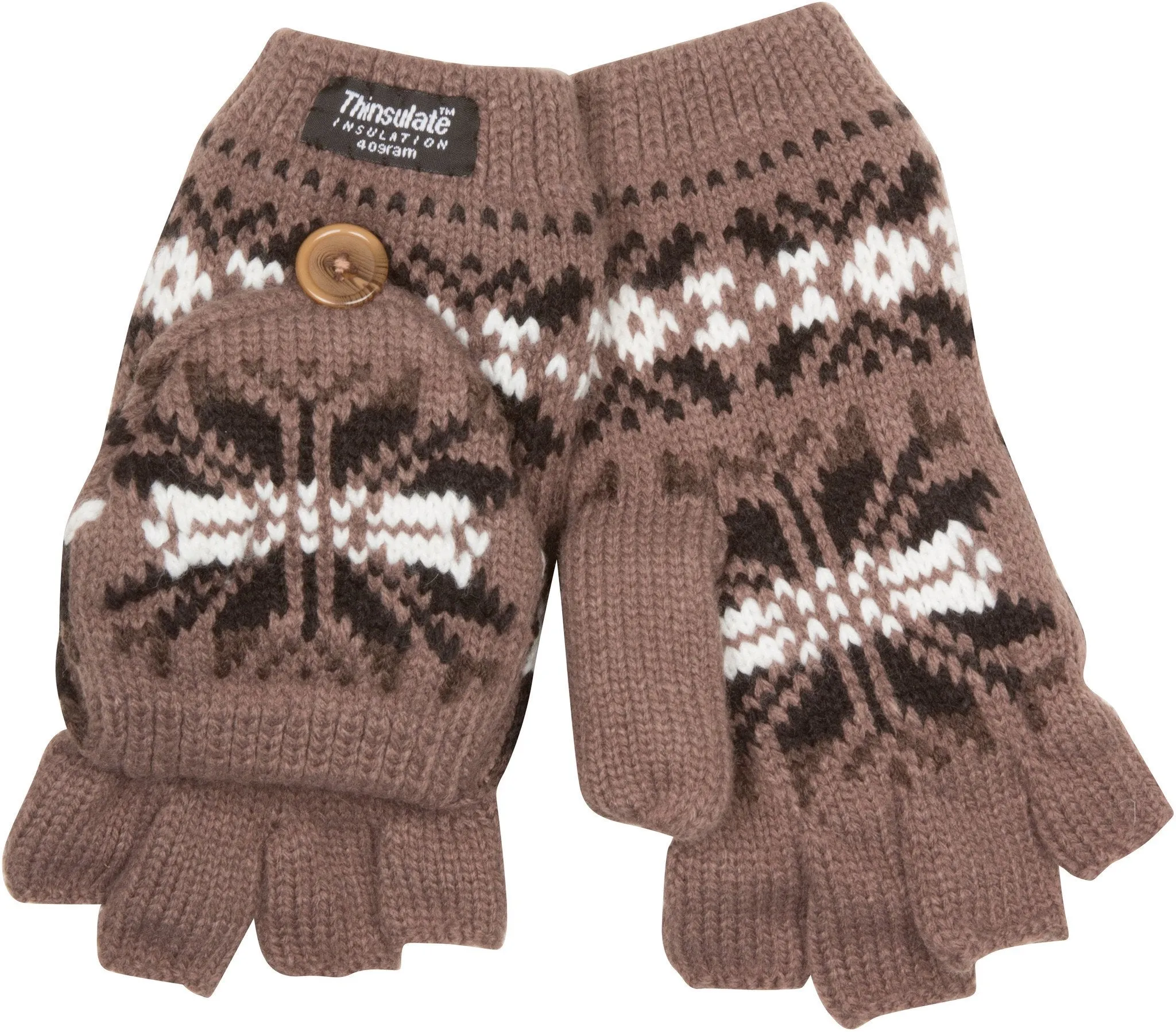 Sakkas Insulated Knit Fingerless Mitten Gloves