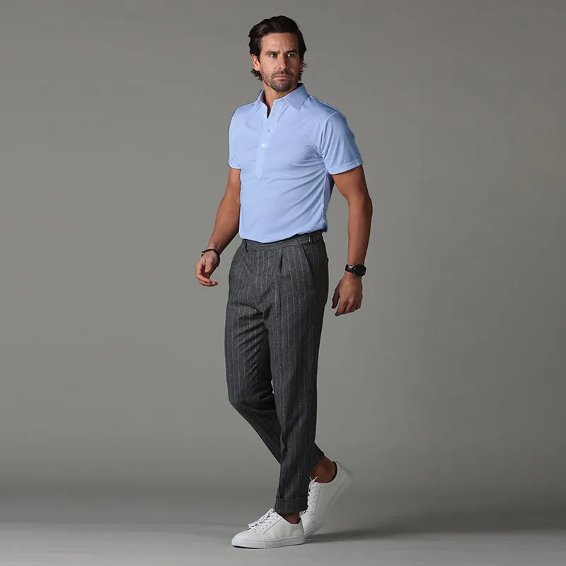 Semi-Spread Collar Polo Sky Blue