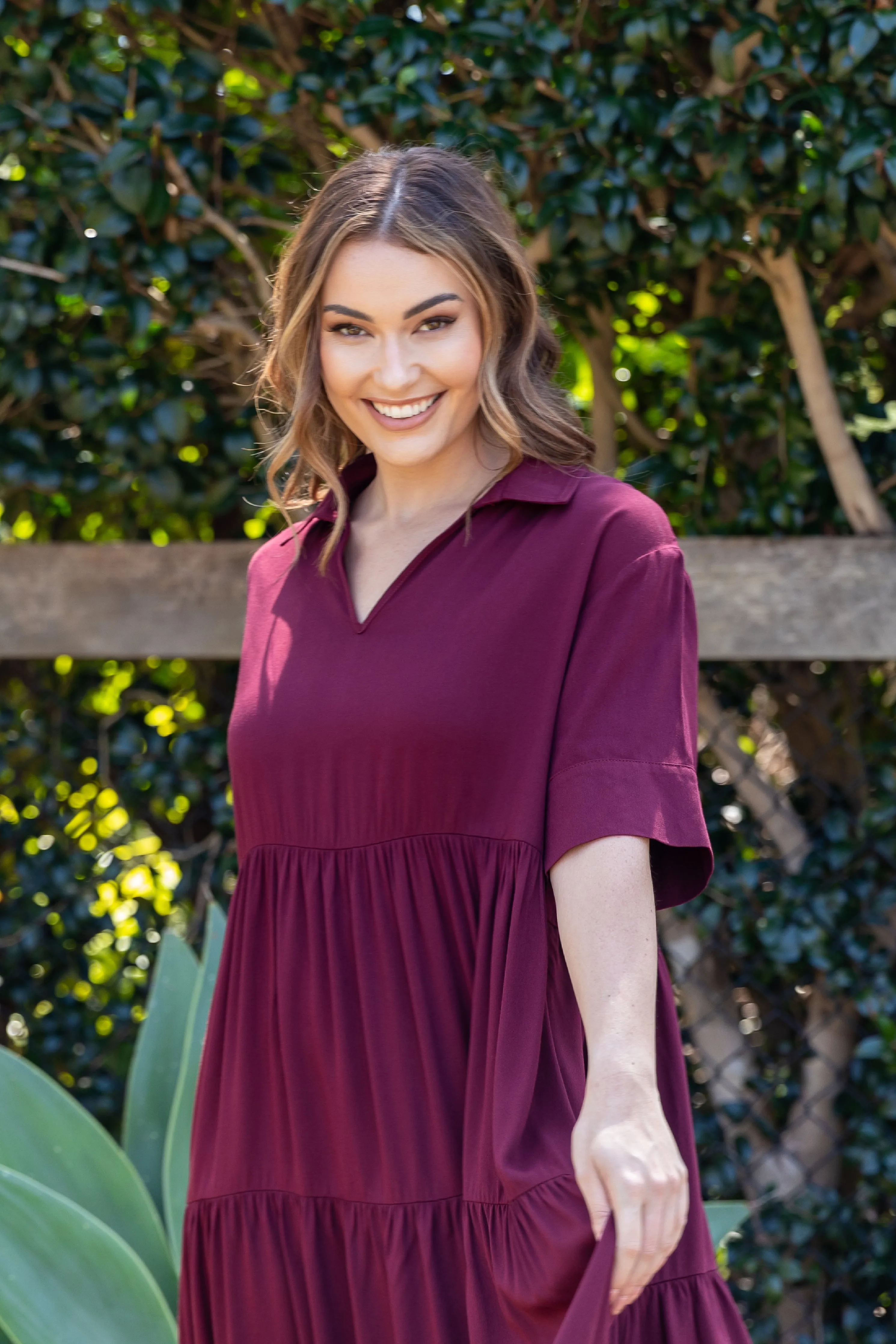 Serenity Ruffle Maxi Dress | Burgundy | FINAL SALE