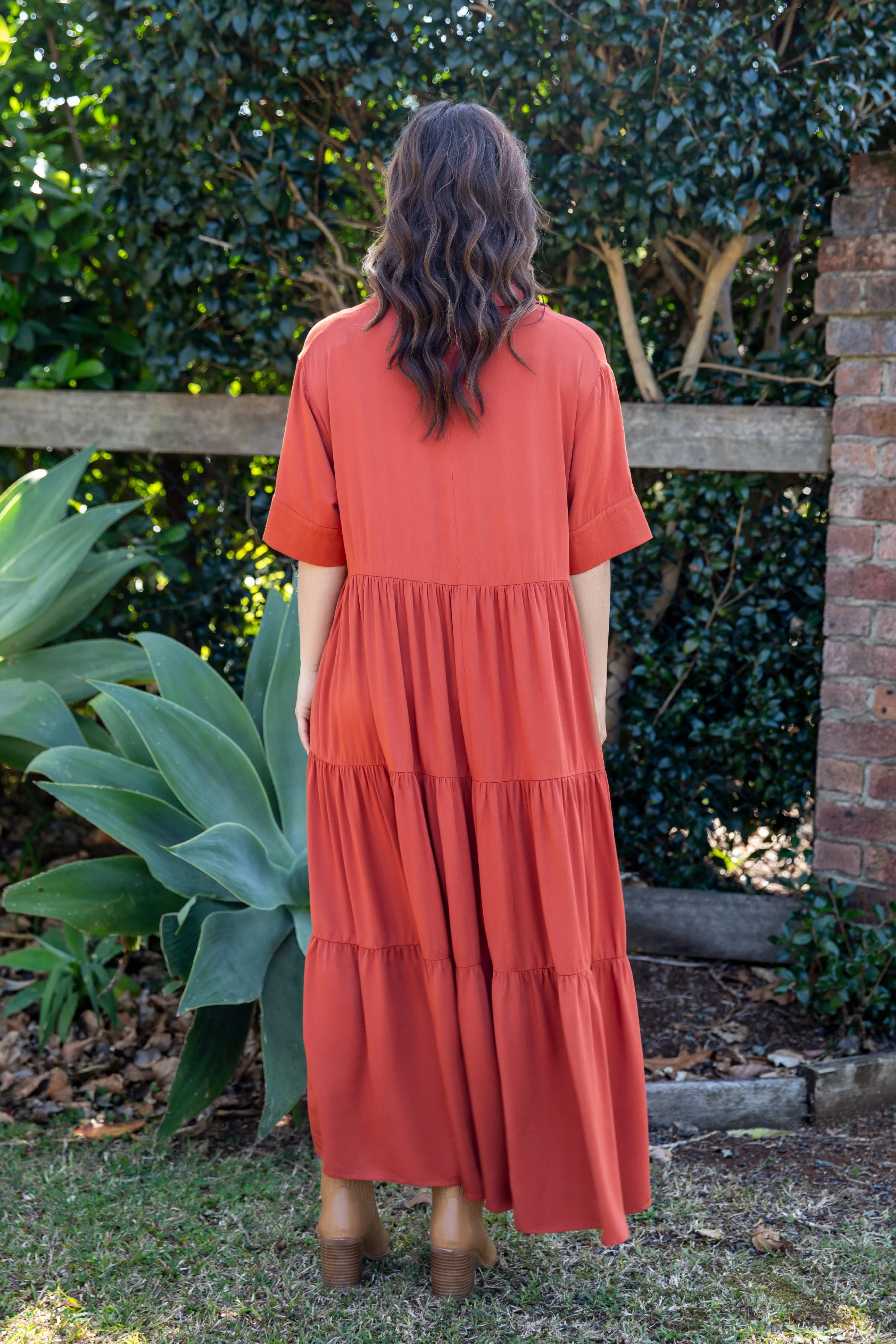 Serenity Ruffle Maxi Dress | Rust | FINAL SALE