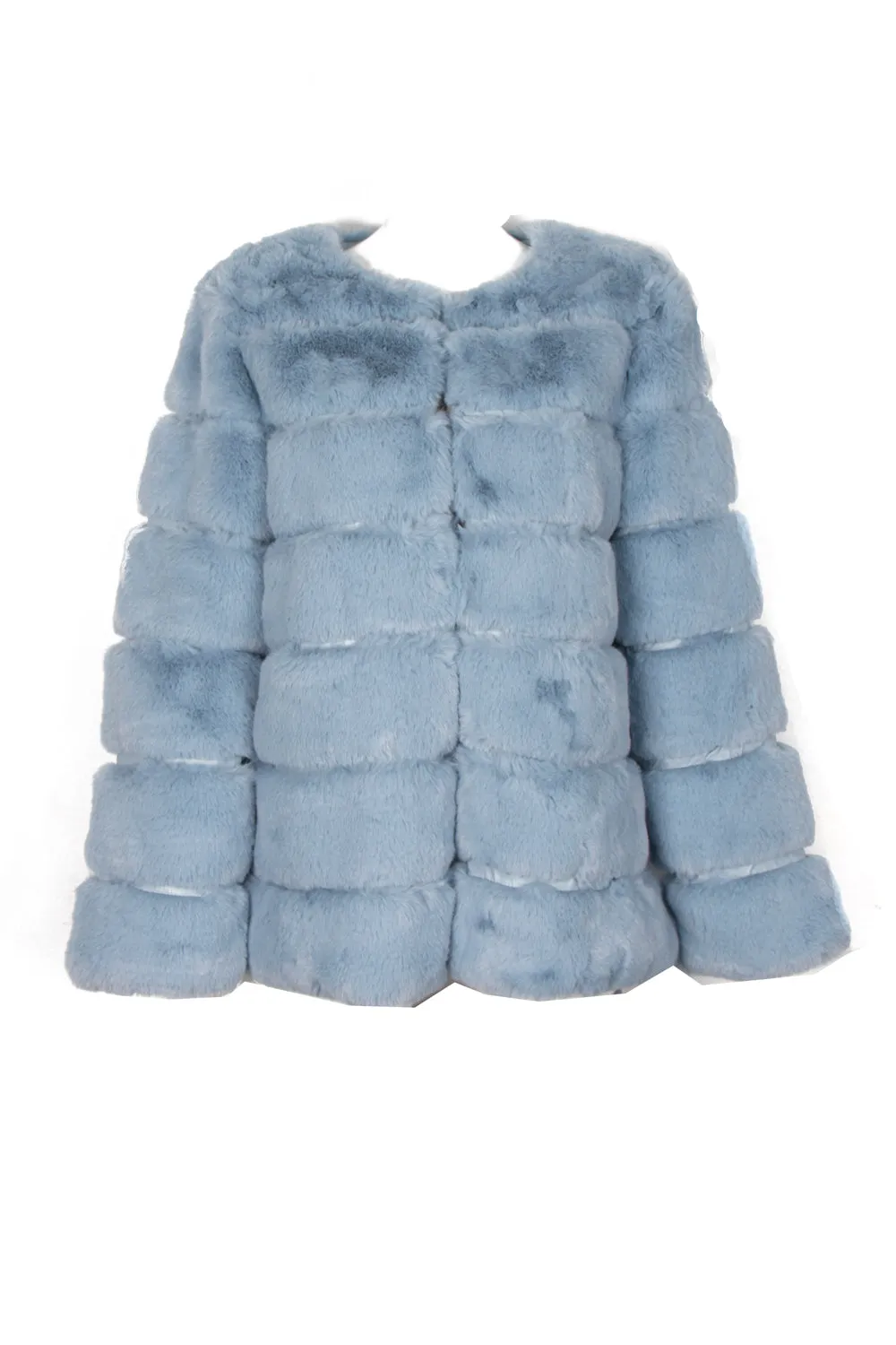 Soft Faux Fur Panel Coat