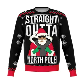 Straight Outta North Pole Funny Ugly Christmas Sweater