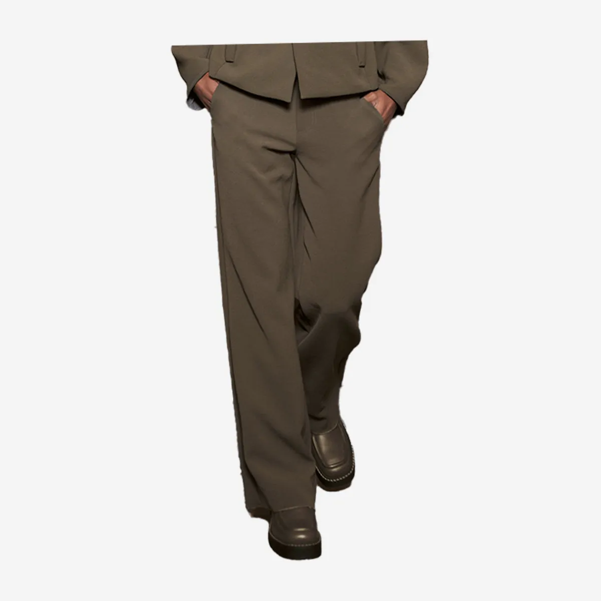 STRETCHY WAISTBAND  TRUFFEL WIDE LEG TROUSER