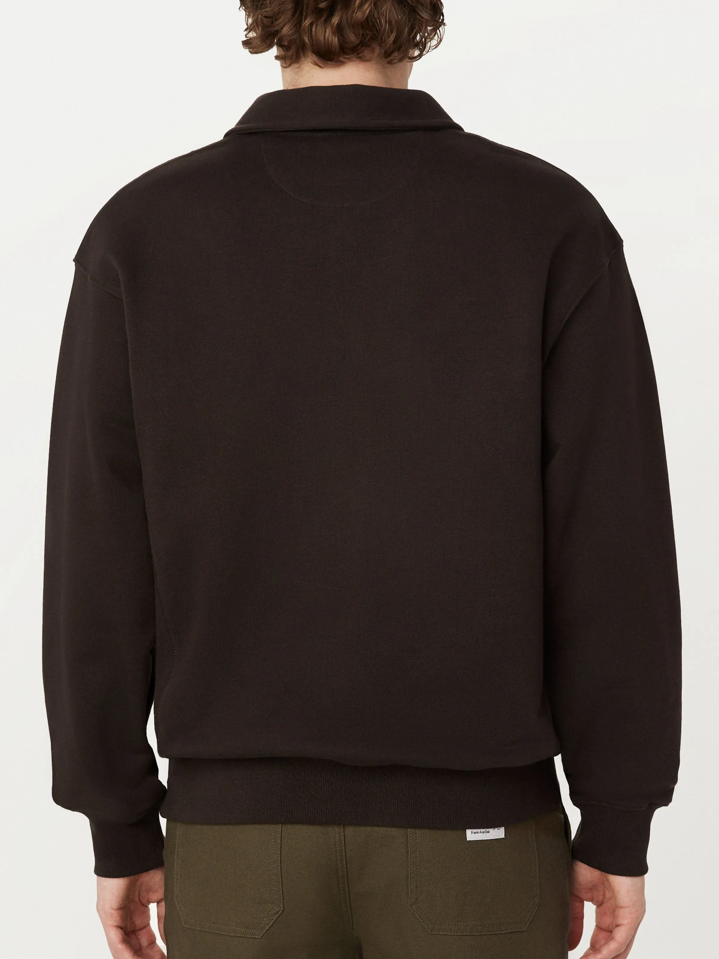 The Half Zip Sweatshirt in Dark Chocolate