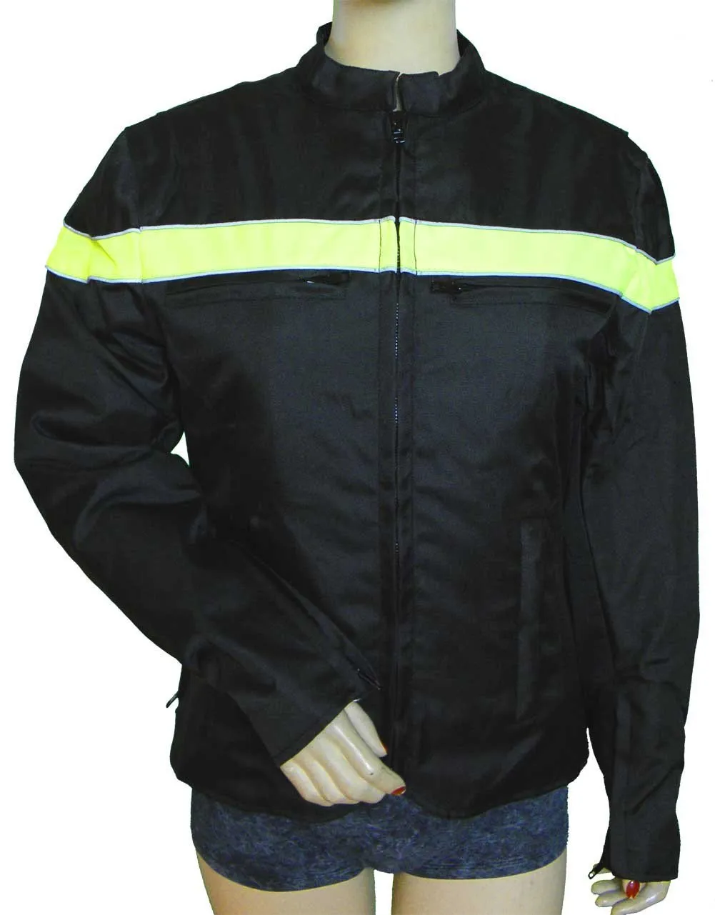 VL1560 Ladies Textile Jacket W/Reflective Piping (various Color Stripe)