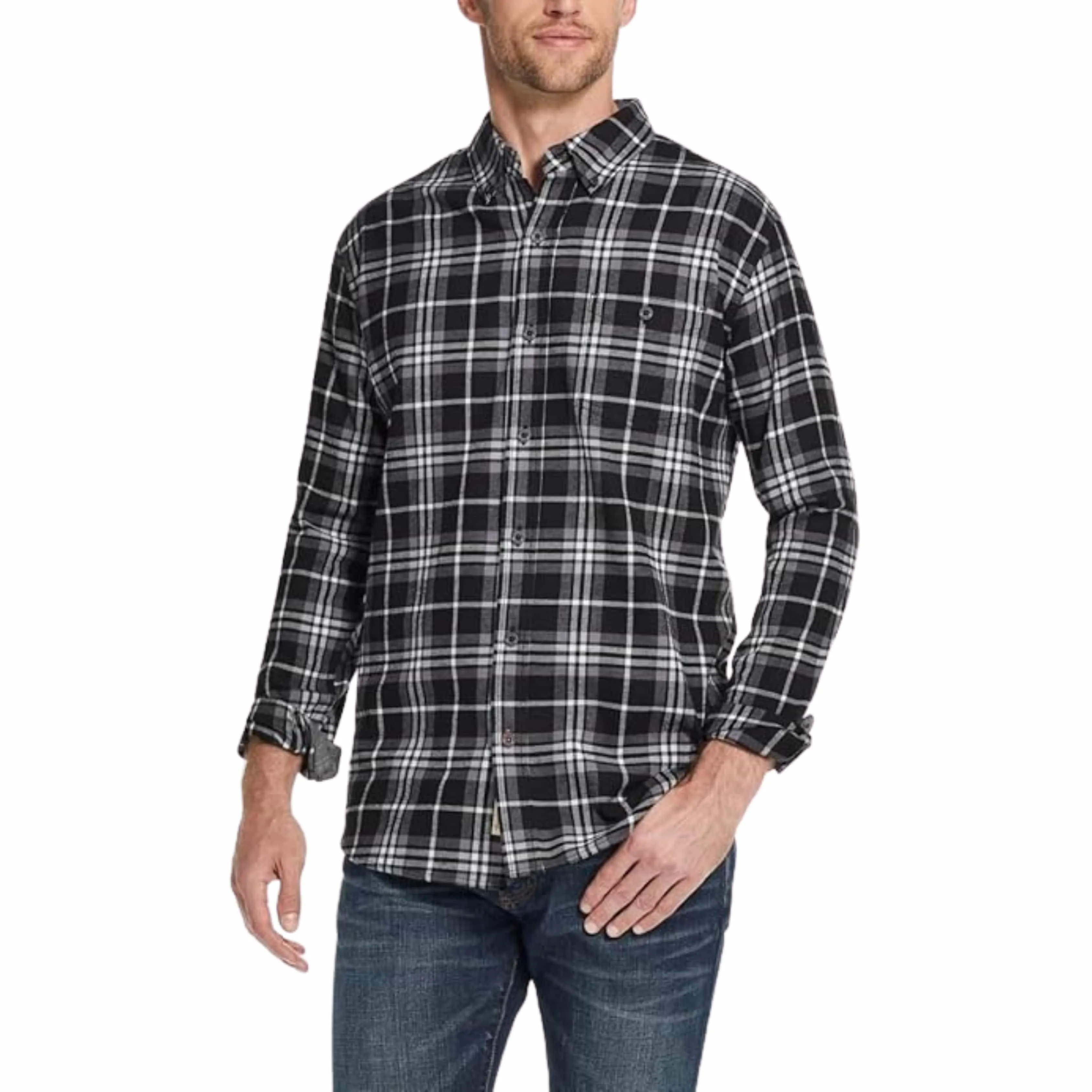 WEATHERPROOF - Plaid Collared Dress Shirt