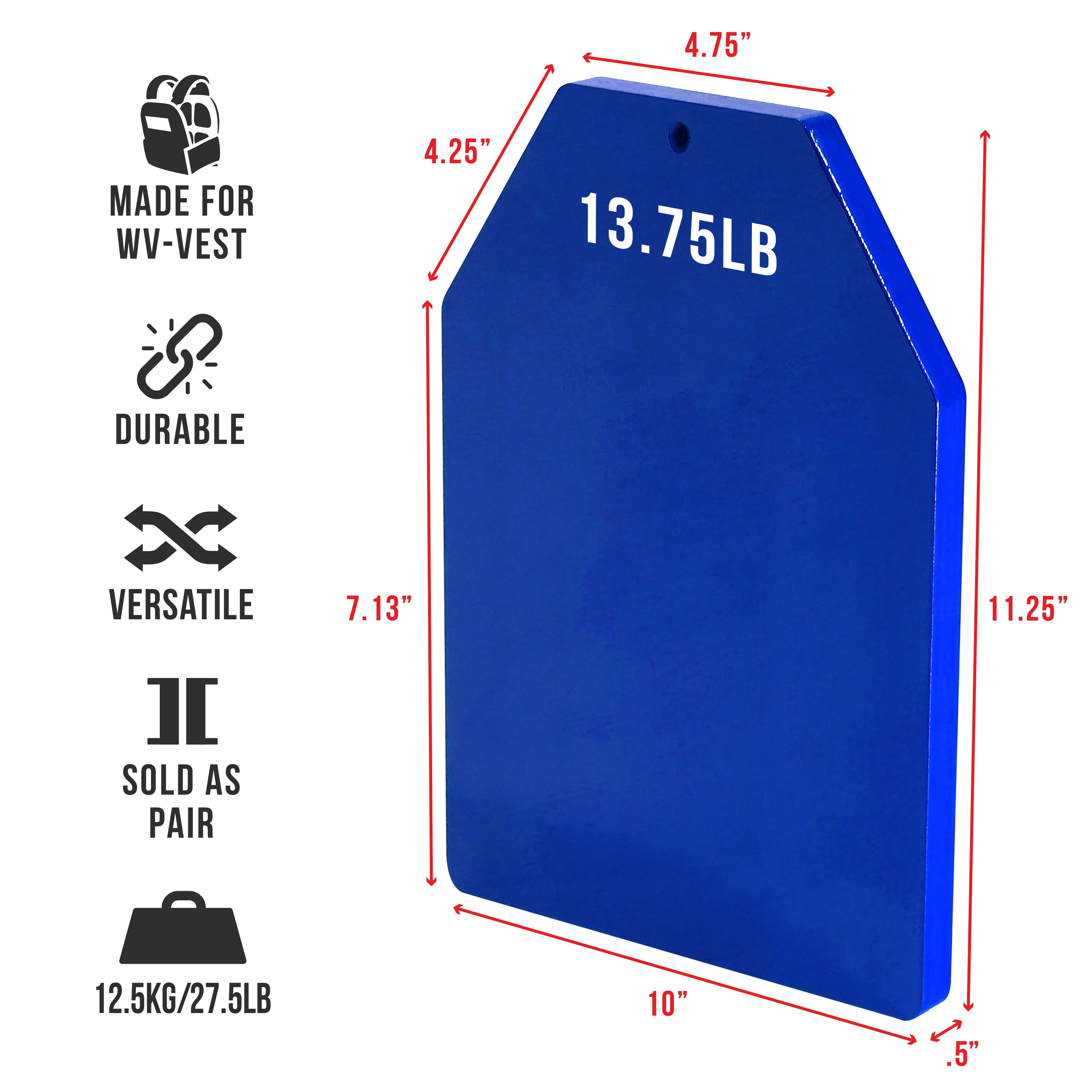 Weight Vest Plates (5.75-13.75lb Pairs)