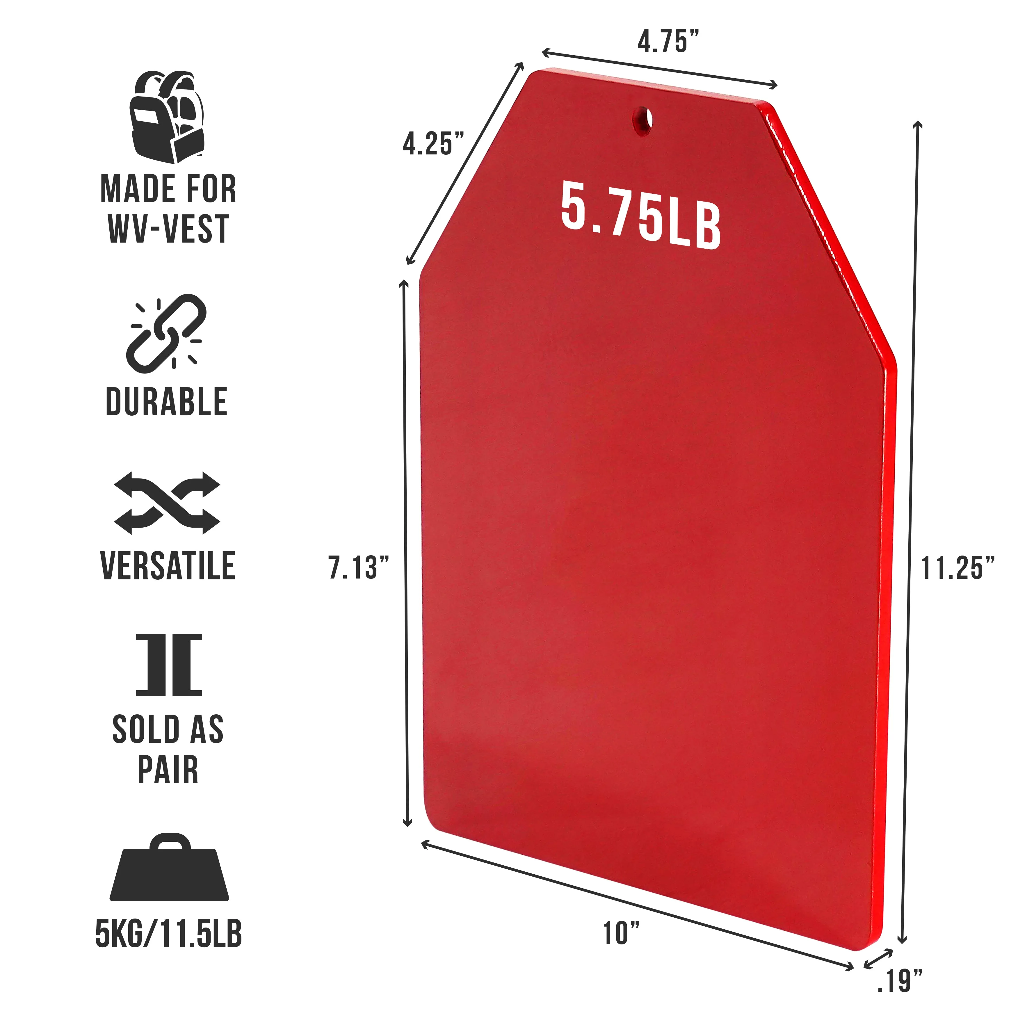 Weight Vest Plates (5.75-13.75lb Pairs)