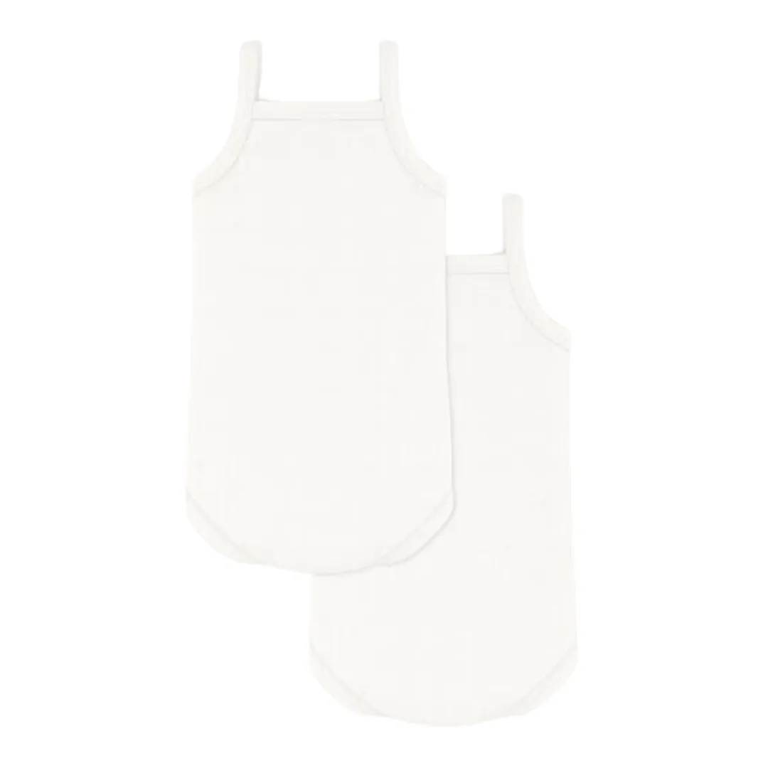 White Baby 2 Pack Thin Strap Bodysuits