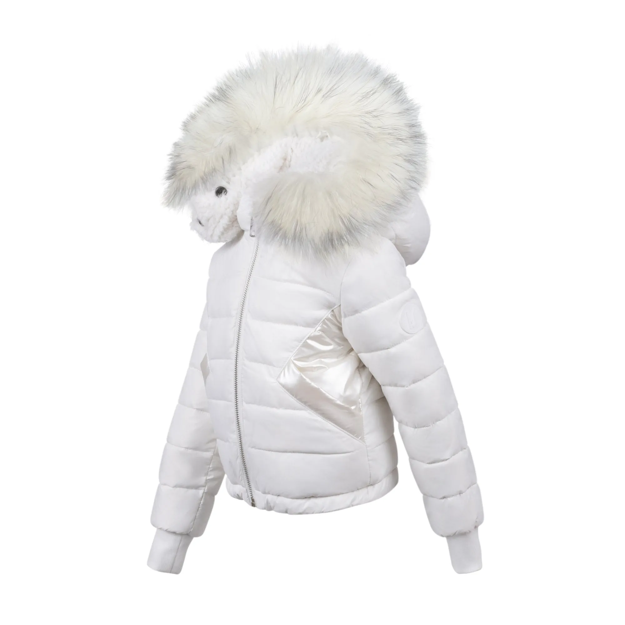 White Reversible Baby Fur Coat