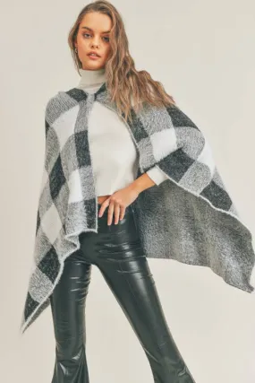 Women's Black/White Poncho