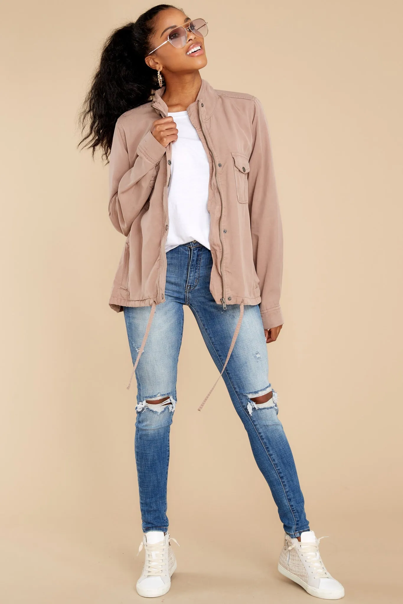 Worth The Fall Taupe Jacket