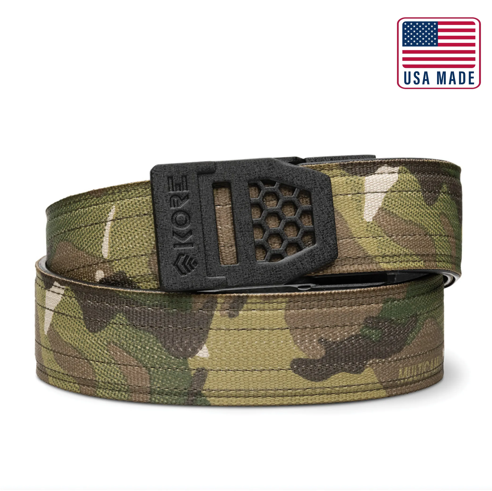 X6 BLACK BUCKLE | USA MADE MULTICAM TACTICAL NYLON GUN BELT