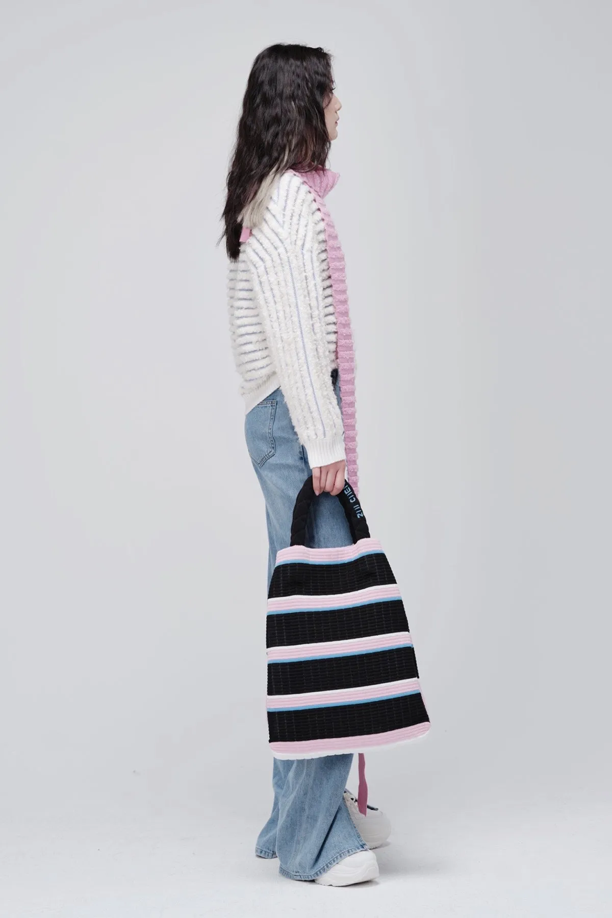 ZI II CI IEN | Pinstriped Knitted Wool Sweater