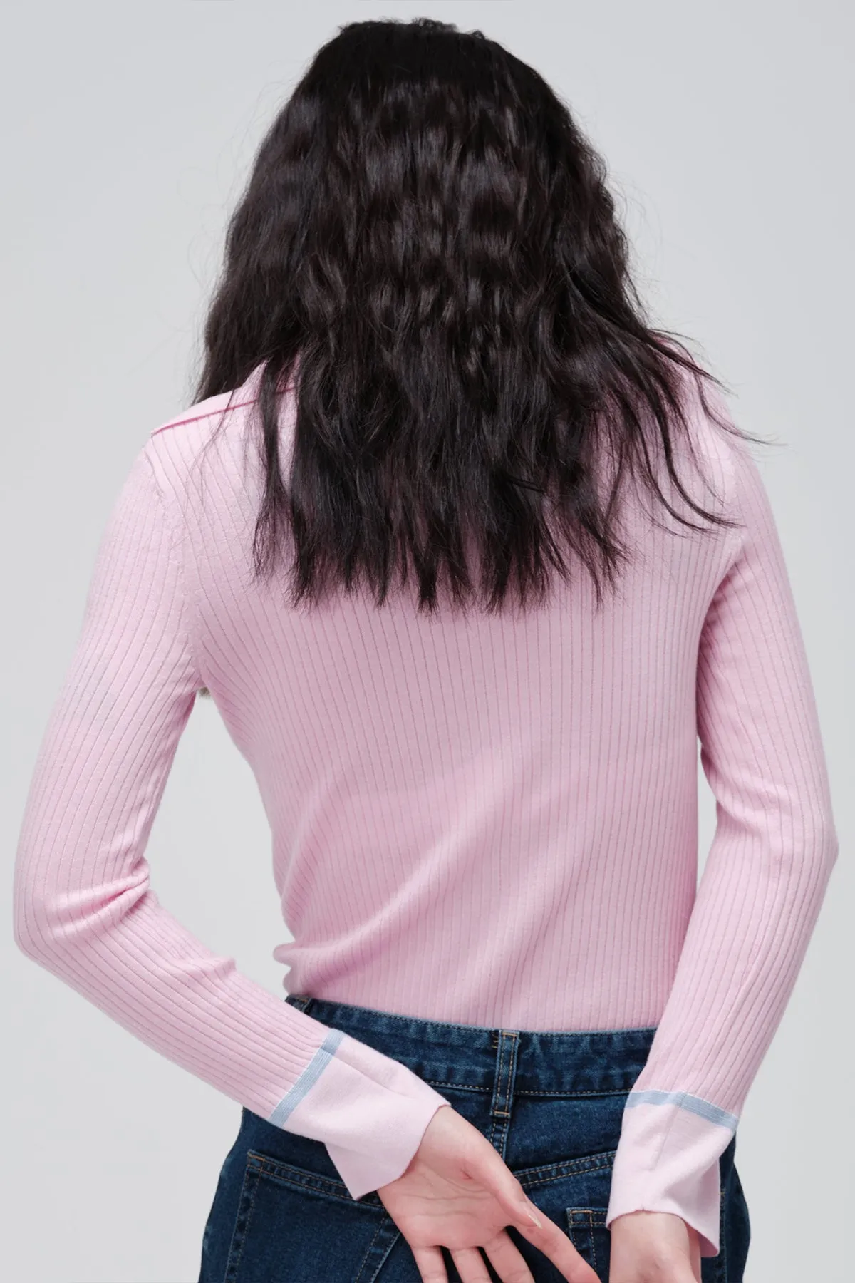 ZI II CI IEN | Pure Wool Contrast Knit Sweater